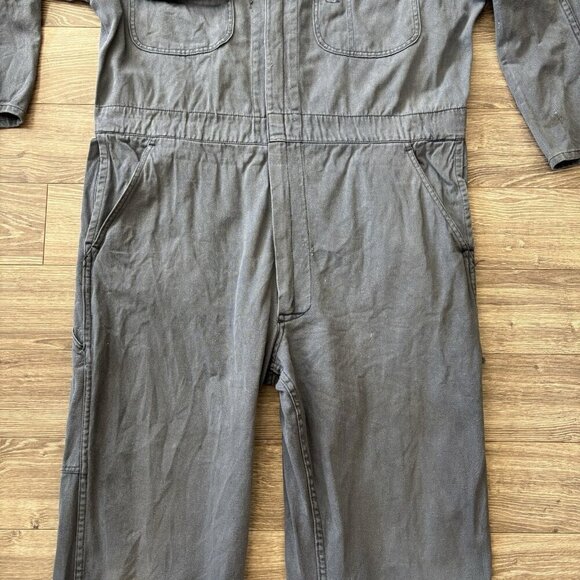 Vtg Champion Mens Coveralls Mechanic Jumpsuit Blue Grey Size 44x32 Workwear RARE - Picture 3 of 16